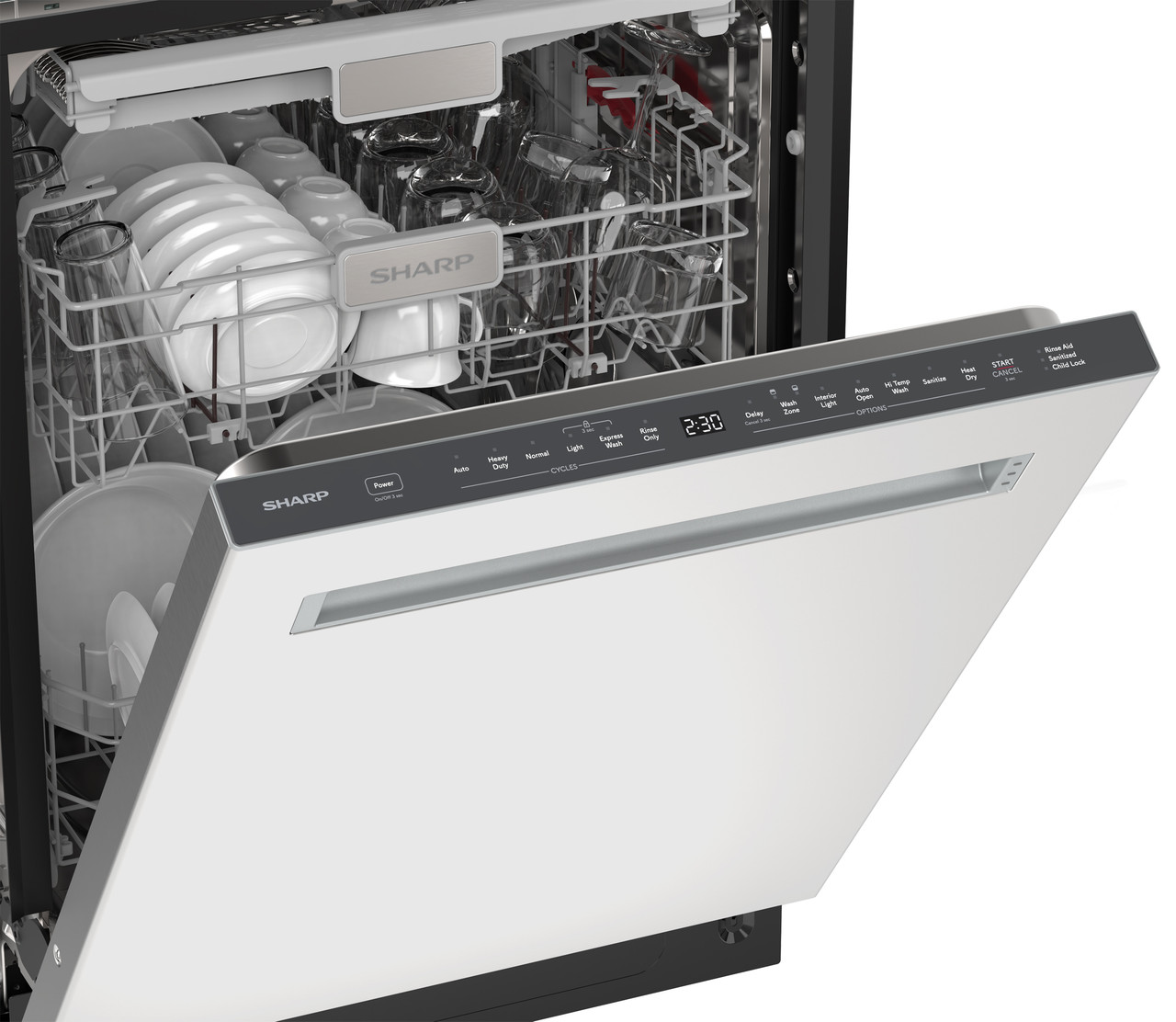 Sharp 24 in. Stainless Steel Dishwasher (SDW6748SNS) Control Panel