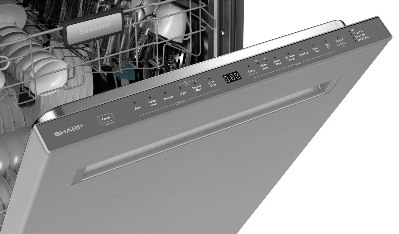 Sharp 24 in. Slide-In Smart Dishwasher (SDW6767HS) Control Panel