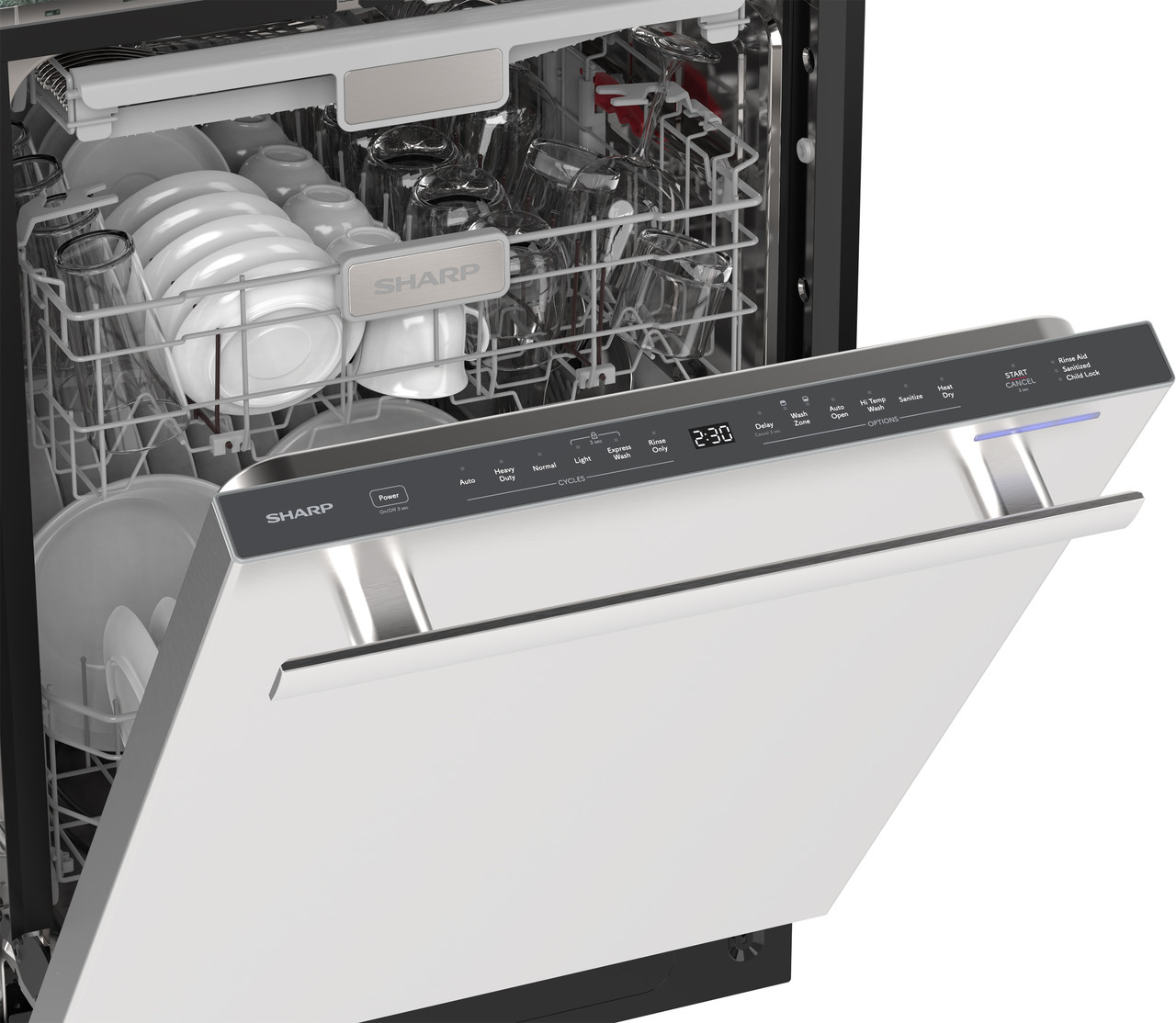 Sharp 24 in. Stainless Steel Dishwasher (SDY6735DNS) Control Panel
