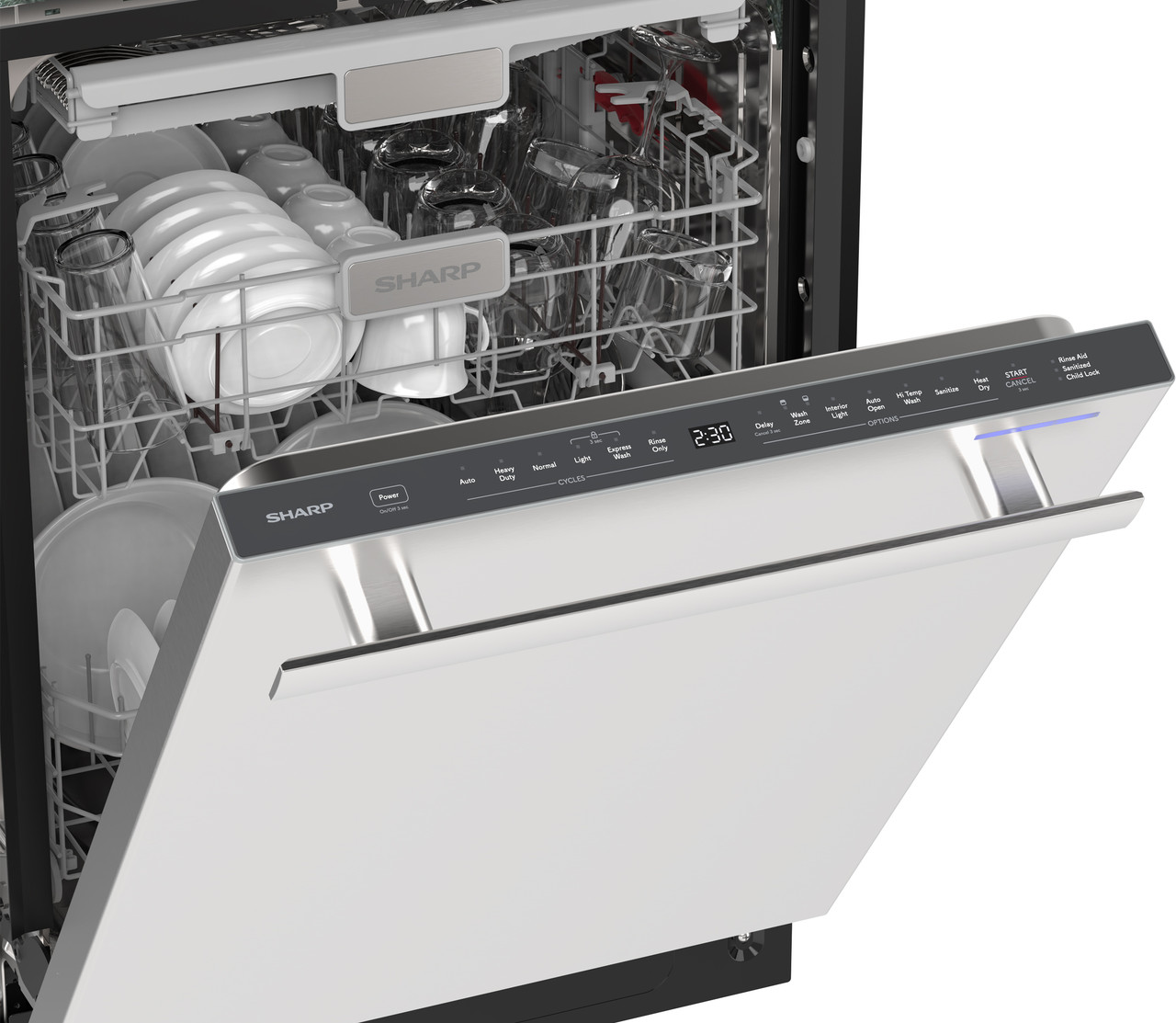 Sharp 24 in. Stainless Steel Dishwasher (SDY6748SNS) Control Panel