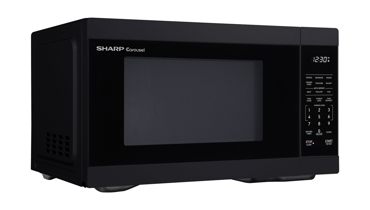 1.1 cu. ft. Black Carousel Countertop Microwave Oven (SMC1161KB) right angle