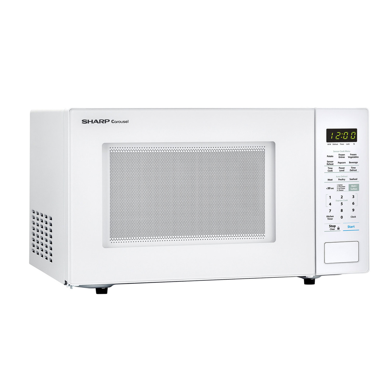 1.4 cu. ft. Sharp White Countertop Microwave (ZSMC1441CW) – left angle view