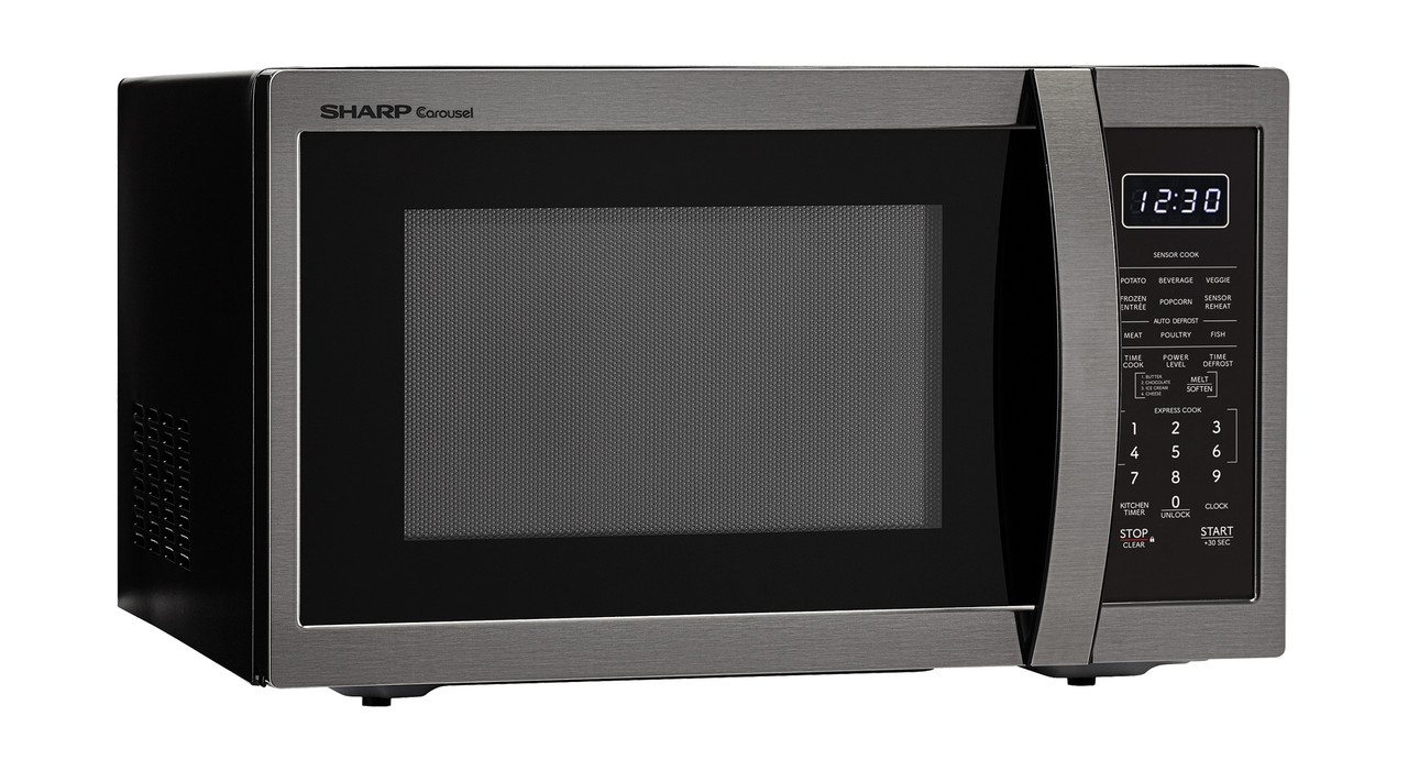 1.4 cu. ft. Black Stainless Steel Carousel Countertop Microwave (SMC1452KH) right angle