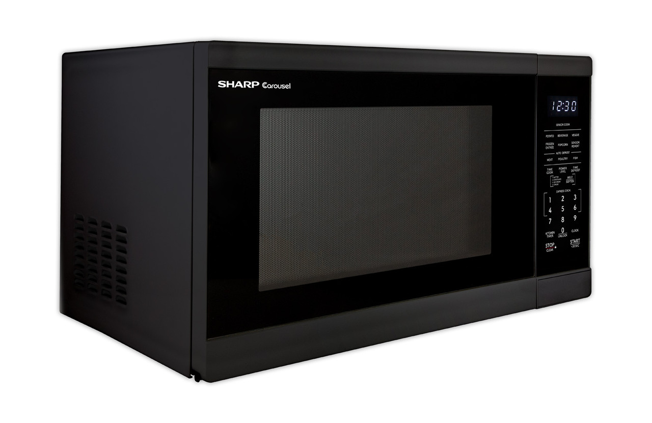 1.4 cu. ft. Black Carousel Countertop Microwave Oven (SMC1461KB) right angle