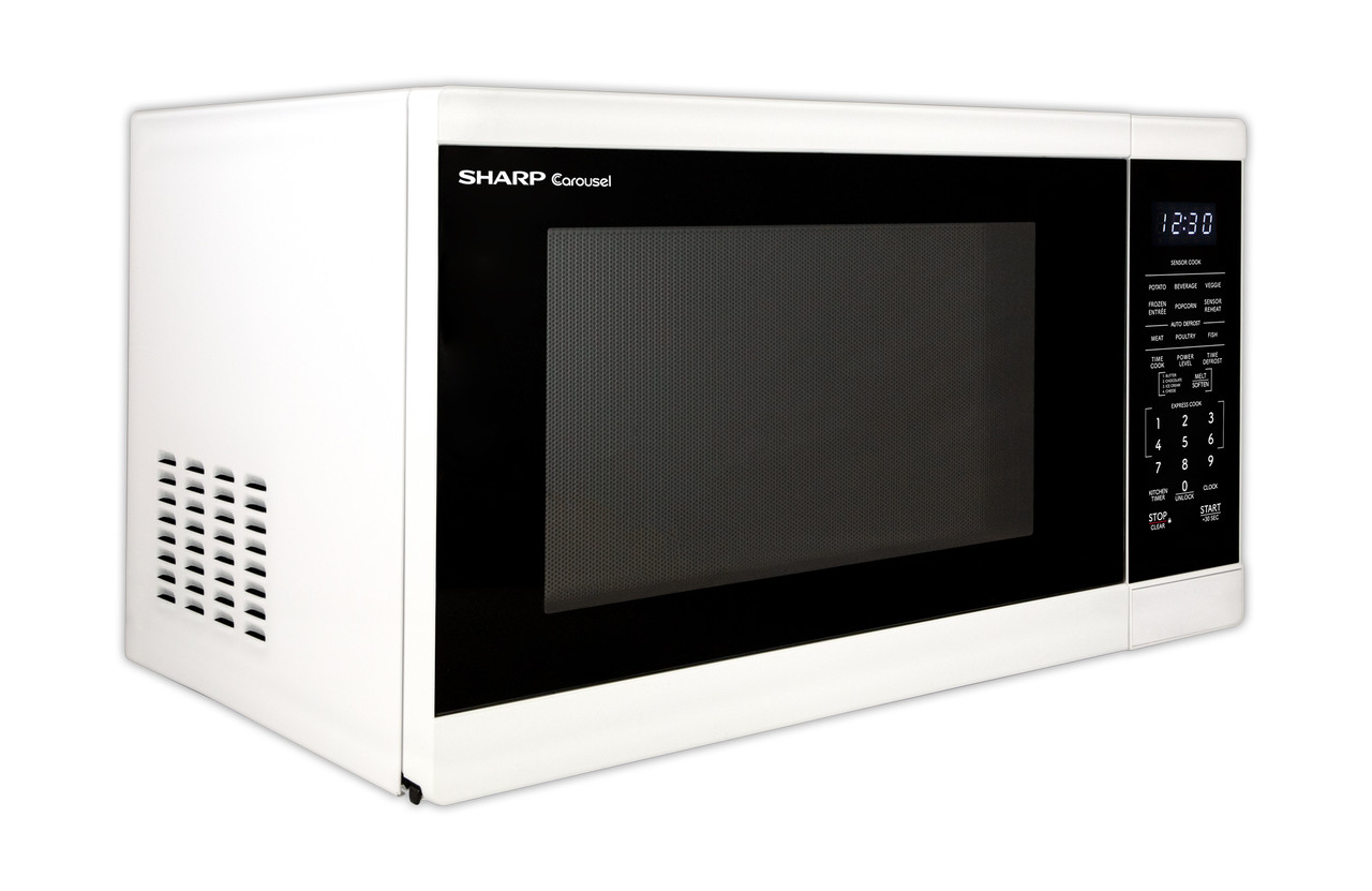 1.4 cu. ft. White Carousel Countertop Microwave Oven (SMC1461KW) right angle