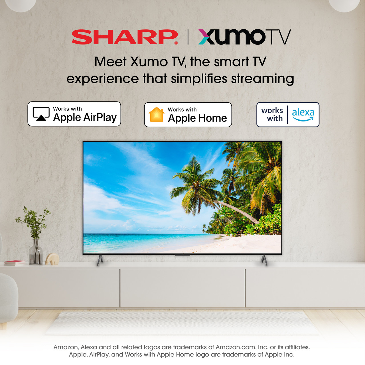 Sharp AQUOS QLED 50” Class (49.5” Diag.) 4K Ultra HD Smart TV (4T-C50HP7050U) Streaming Infographic