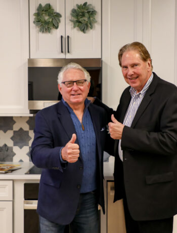Peter Weedfald and Eric Schwartz in the Sharp Home Appliances Showroom in NJ