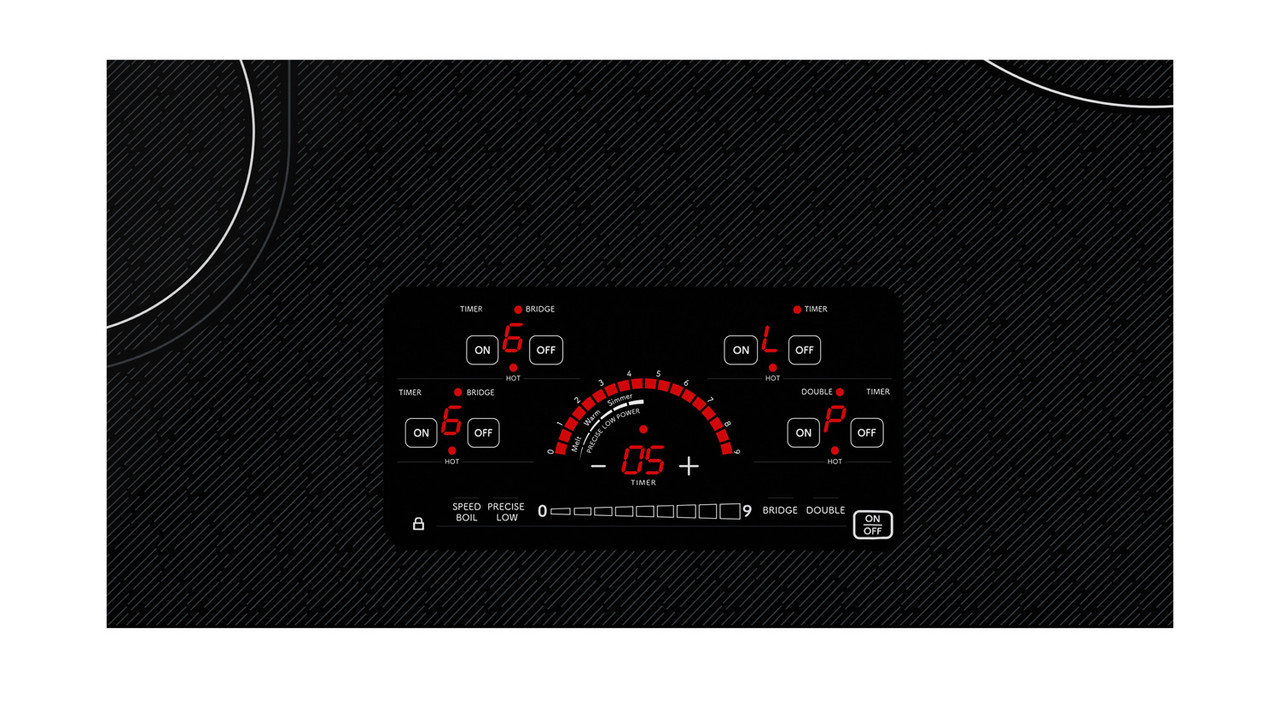 30-inch Drop-In Radiant Cooktop with Side Accessories (SCR3042FB) - control panel view