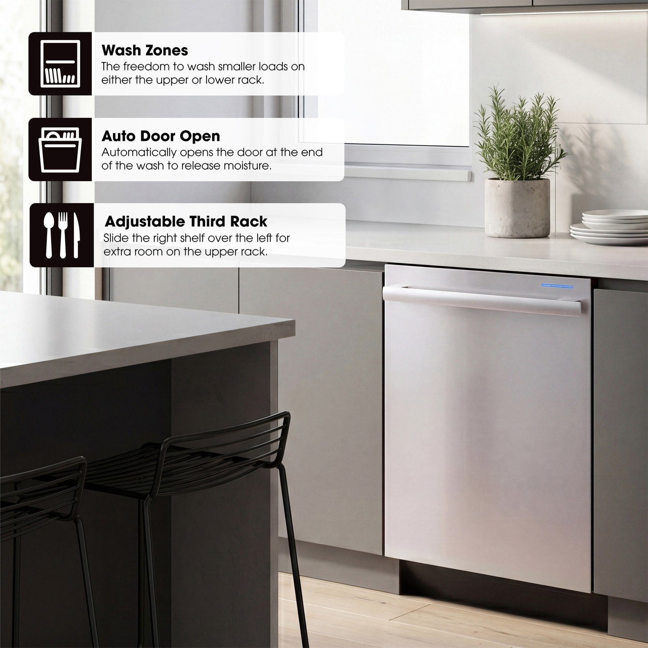 Sharp 24 in. Stainless Steel Dishwasher (SDY6735DNS) General Infographic