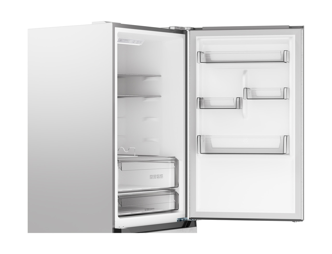 Sharp 24 in. Bottom-Freezer Counter-Depth Refrigerator (SJB1255GS) top half