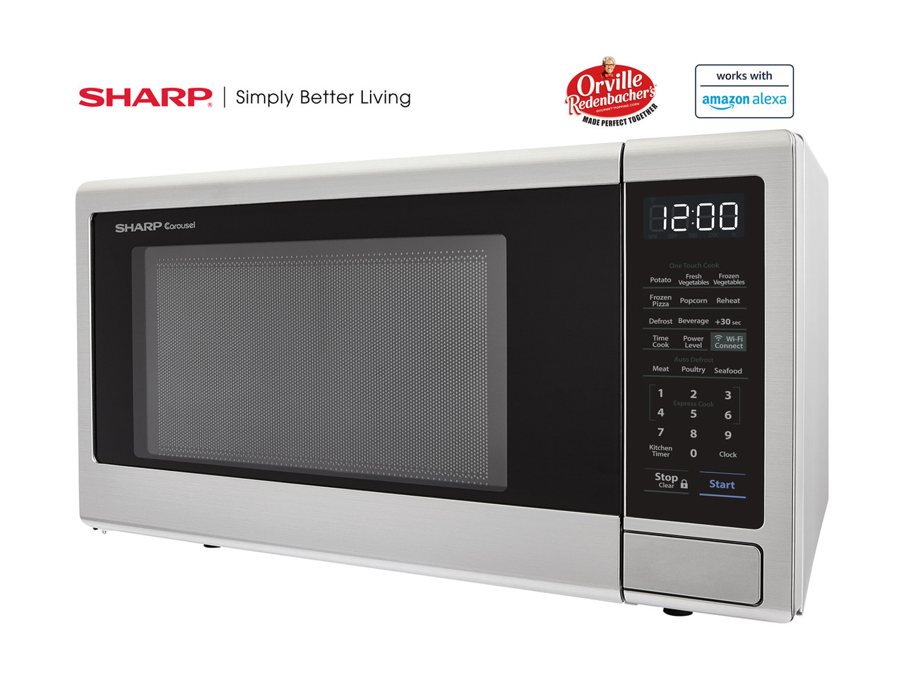 1.1 cu. ft. Sharp Stainless Steel Smart Microwave (SMC1139FS) – left side view