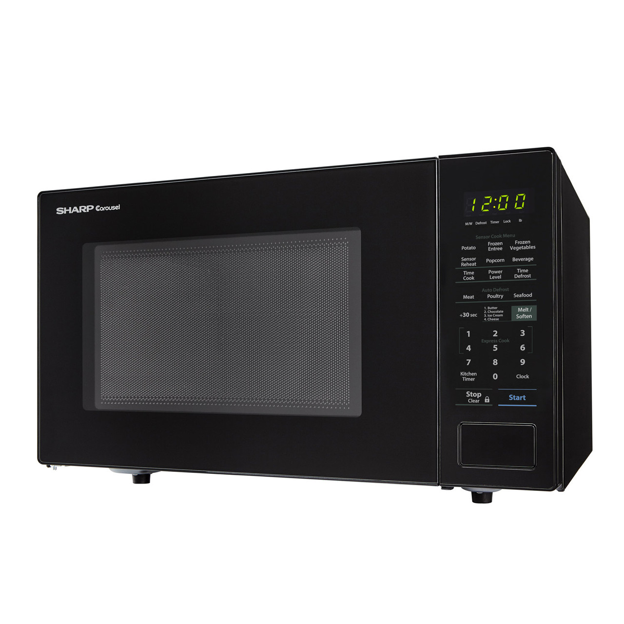 1.4 cu. ft. 1000W Sharp Black Countertop Microwave (SMC1441CB) – left side view