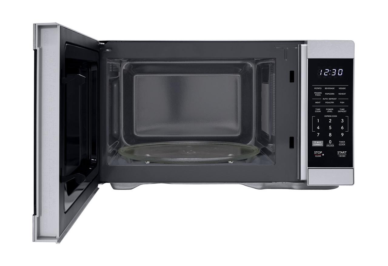 1.1 cu. ft. Smart Countertop Microwave Oven (SMC1169KS) door opened