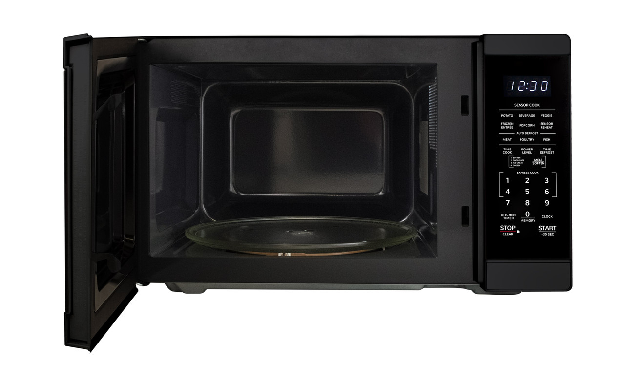 1.4 cu. ft. Black Countertop Microwave Oven (SMC1461HB) door open