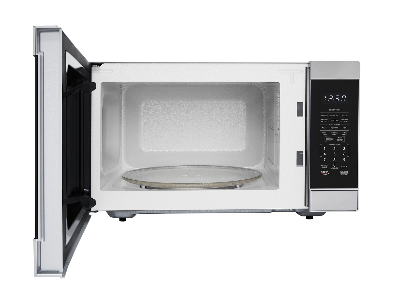 Sharp 1.6 cu. ft. Carousel Countertop Microwave Oven (SMC1660KS) door open