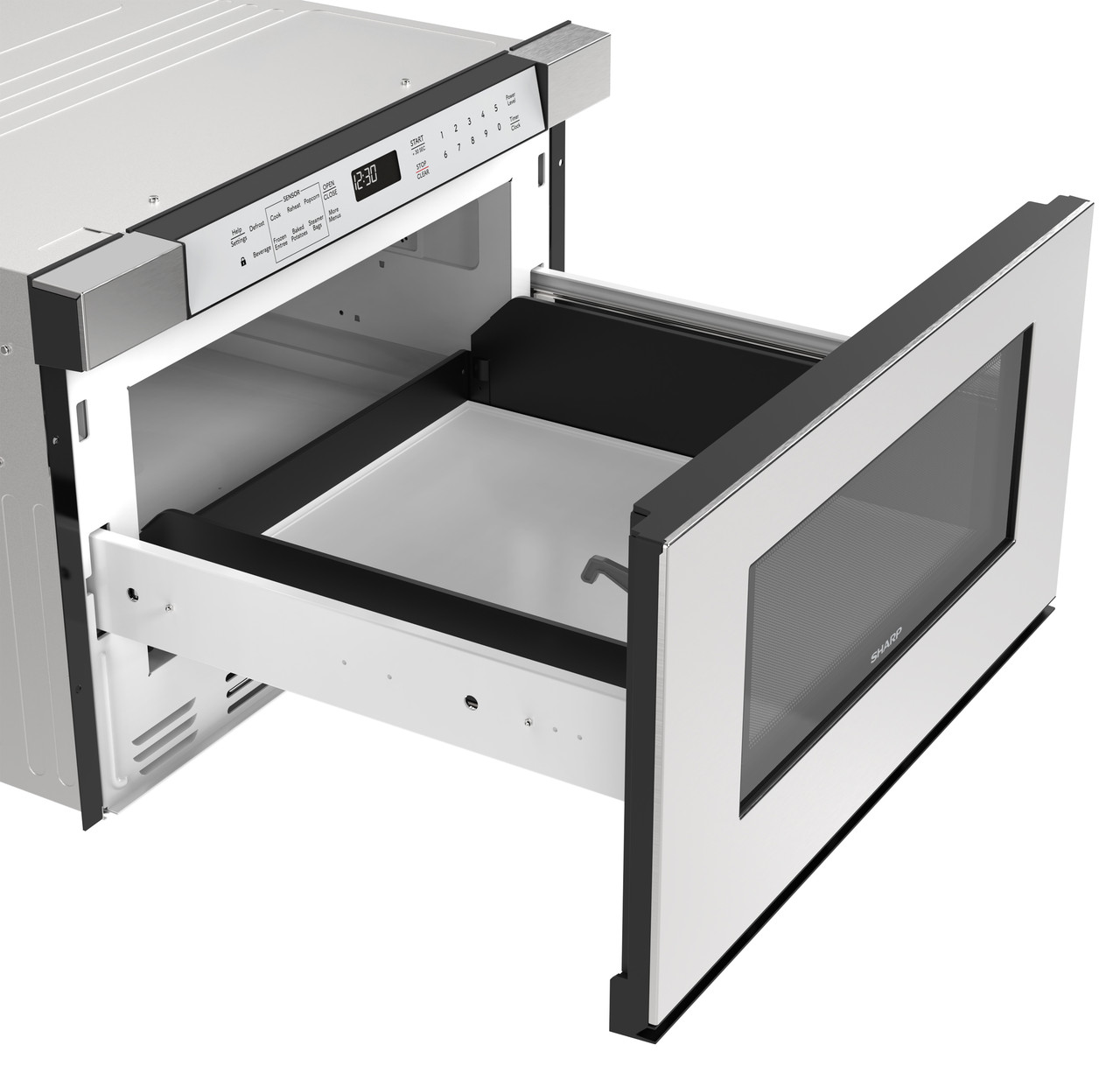 24 in. Built-In Stainless Steel Microwave Drawer Oven (SMD2430MS) Opened