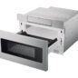 Sharp SMD2470ASY 24-inch Stainless Steel Microwave Drawer – left angle open