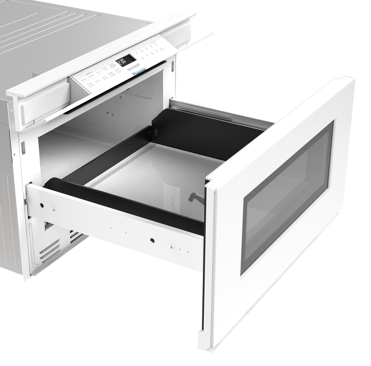 24 in. Smart Microwave Drawer Oven (SMD2479MW) 3 Quarter Left Opened Close Up