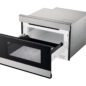 24 in. Sharp Stainless Steel Smart Microwave Drawer Oven (SMD2489ES) left angle open