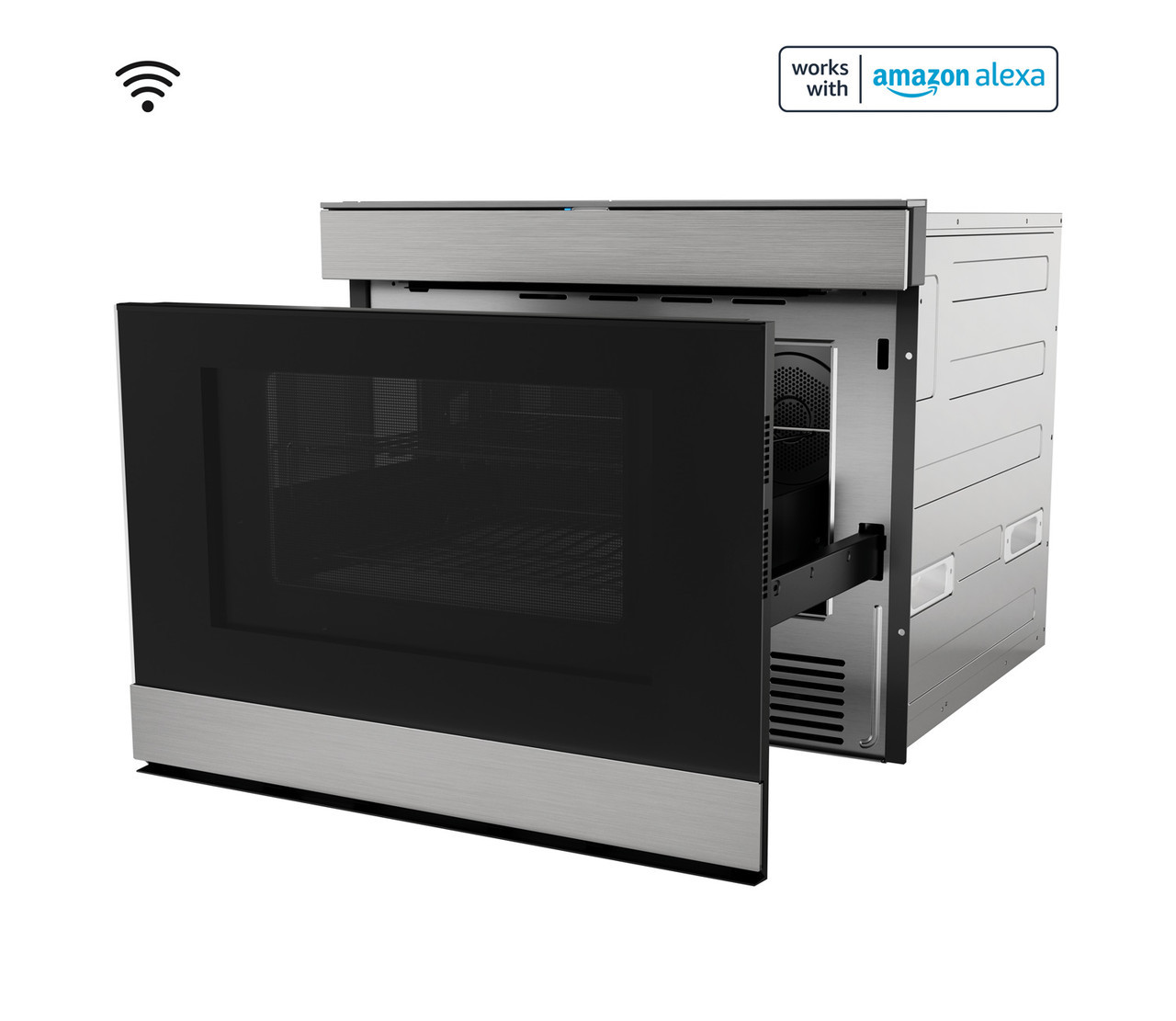 24" Built-In Smart Convection Microwave Drawer Oven (SMD2499FS) Left Open