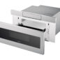 30 in. 1.2 cu. ft. 950W Sharp Stainless Steel Microwave Drawer Oven (SMD3070ASY) right angle open