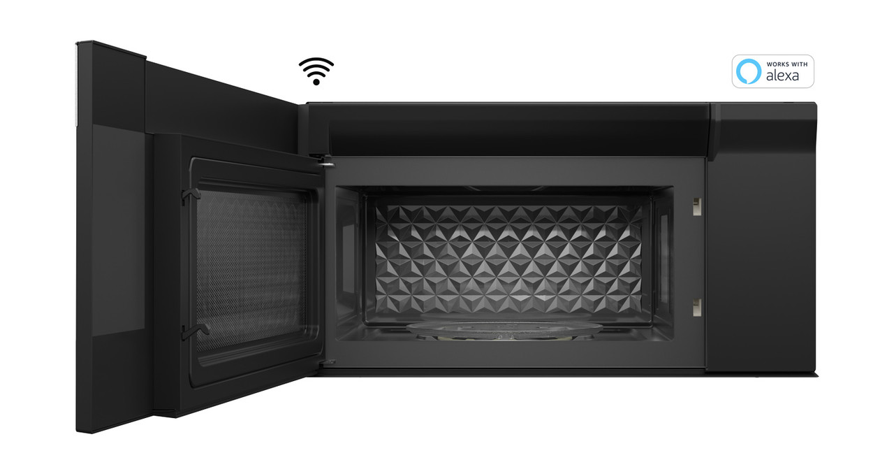 Smart Over-the-Range Microwave Oven (SMO1759JS) head on open