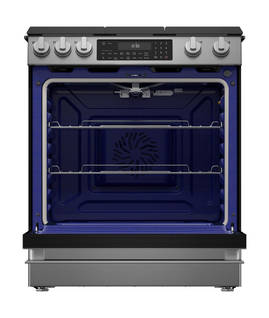 30 in. Gas Convection Slide-In Range with Air Fry (SSG3061JS) head on open