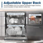Sharp 24 in. Stainless Steel Dishwasher (SDY6748SNS) Adjustable Upper Rack Infographic