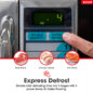 Medium-Duty Commercial Microwave Oven with 1000 Watts (R21LCFS) Express Defrost Infographic