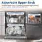Sharp 24 in. Stainless Steel Dishwasher (SDW6768SMS) Adjustable Upper Rack Infographic