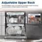 Sharp 24 in. Stainless Steel Dishwasher (SDY6768SMS) Adjustable Upper Rack Infographic