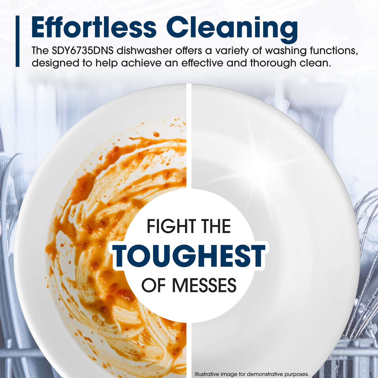 Sharp 24 in. Stainless Steel Dishwasher (SDY6735DNS) Cleaning Infographic