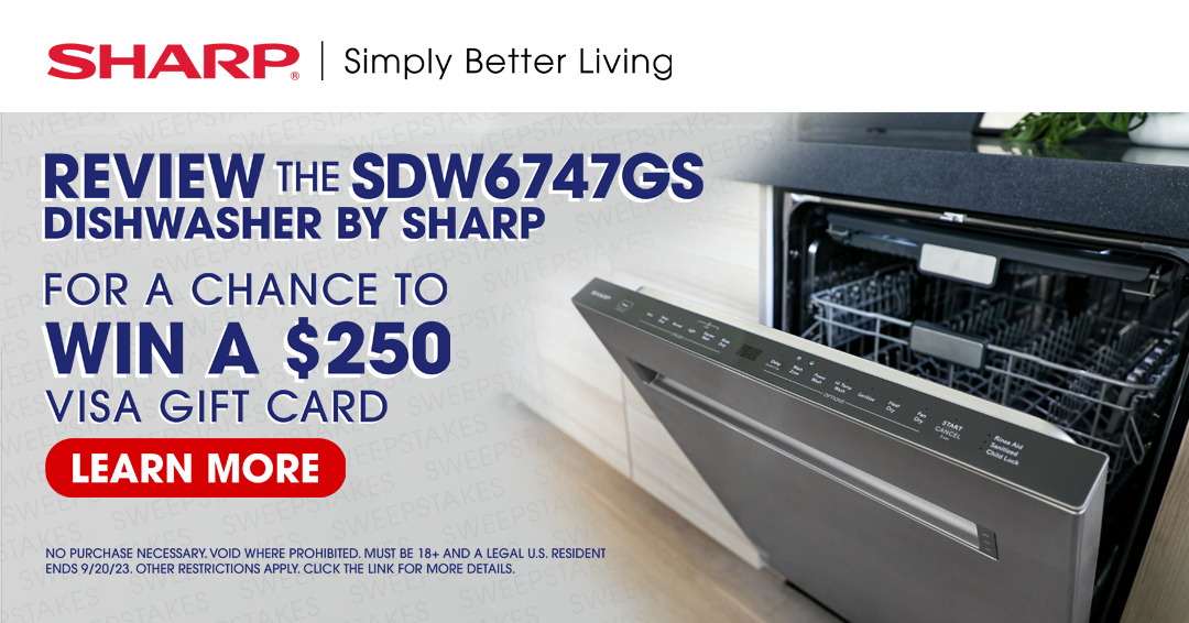 Sharp Simply Better Living sweepstakes for the Sharp SDW6747GS Lowes Exclusive Dishwasher