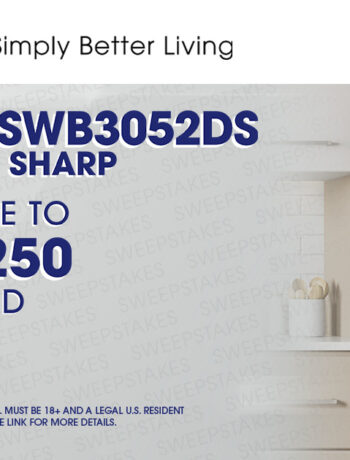 Sharp Simply Better Living Sweepstakes Promotional Graphic for the Sharp Double Wall Oven SWB3052DS
