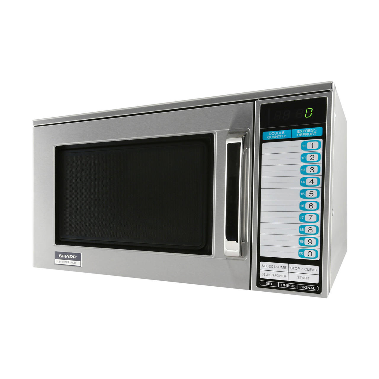 Sharp R25JTF Heavy-Duty Commercial Microwave Oven with 2100 Watts – left side view
