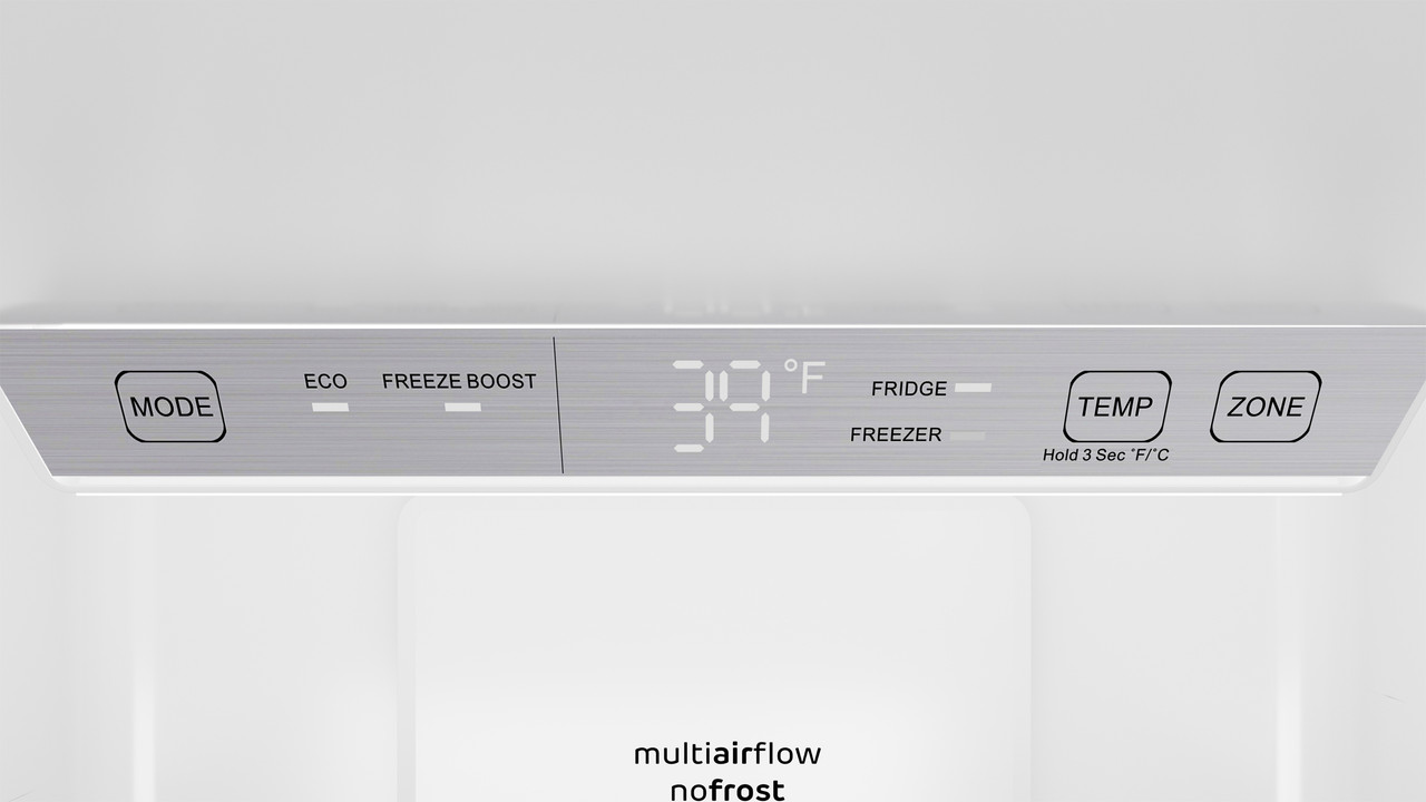 Sharp 24 in. Bottom-Freezer Counter-Depth Refrigerator (SJB1255GS) Control Panel