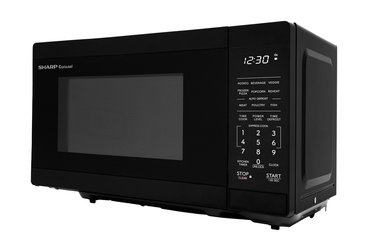 0.7 cu. ft. 700W Black Carousel Countertop Microwave Oven (SMC0760KB) drama angle