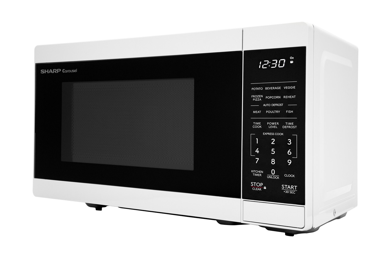 0.7 cu. ft. 700W White Carousel Countertop Microwave Oven (SMC0760KB) drama angle