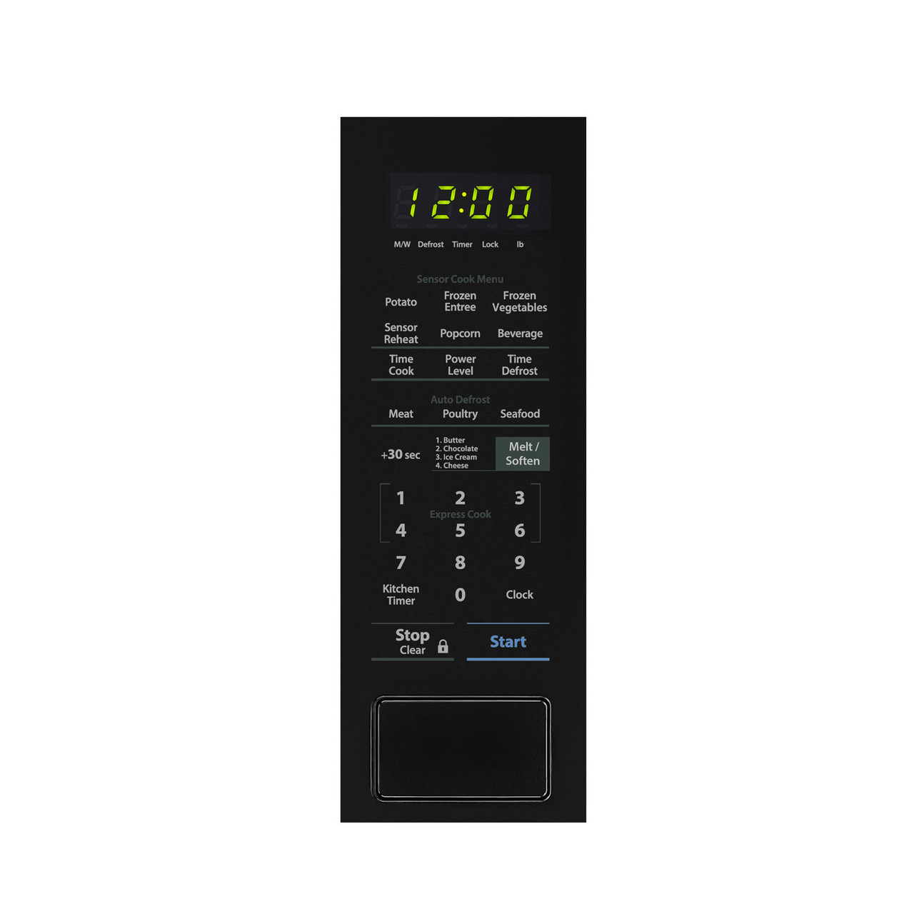 1.4 cu. ft. 1000W Sharp Black Countertop Microwave (SMC1441CB) – control panel