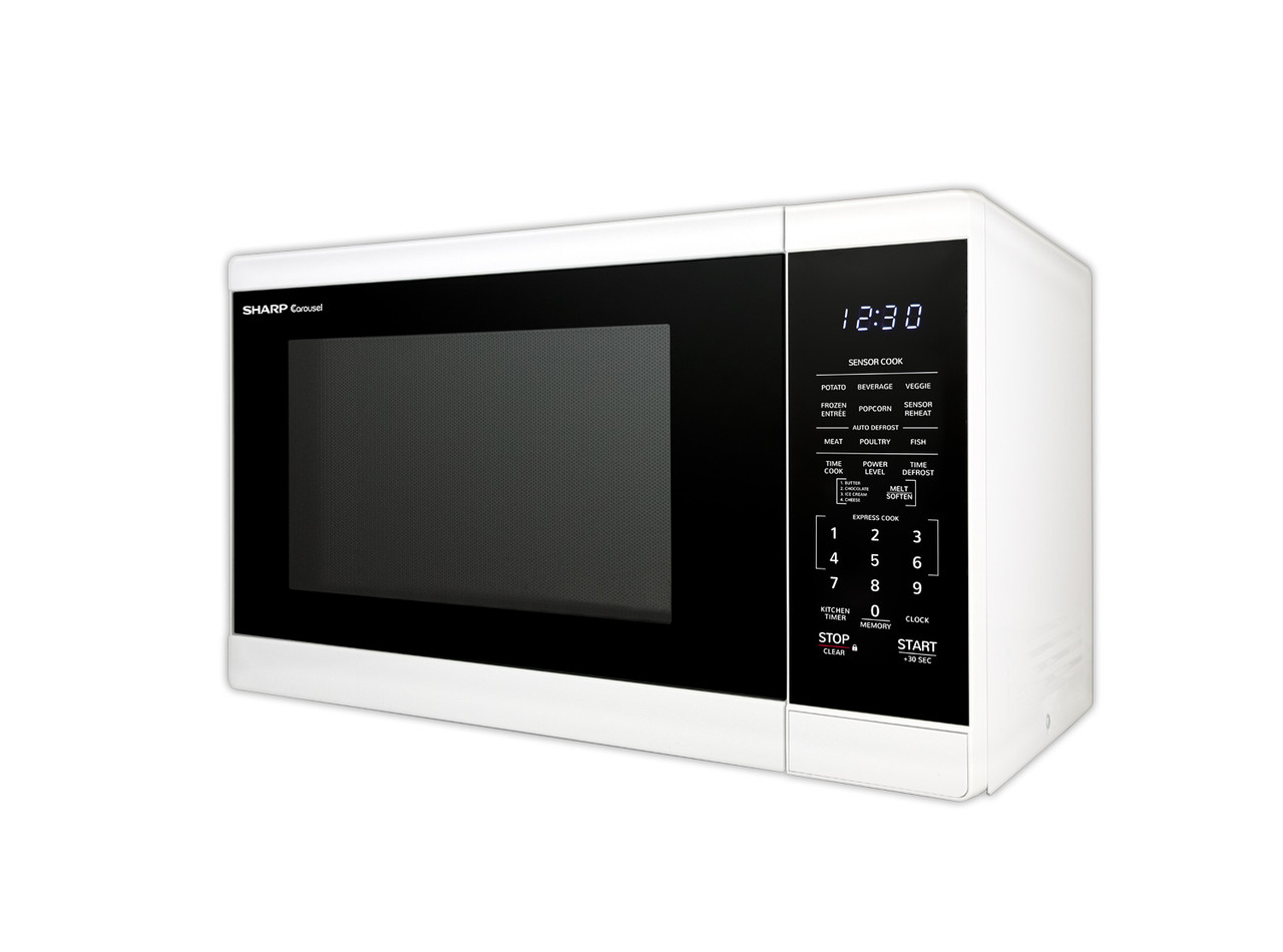 1.4 cu. ft. White Countertop Microwave Oven (SMC1461HW) left angle
