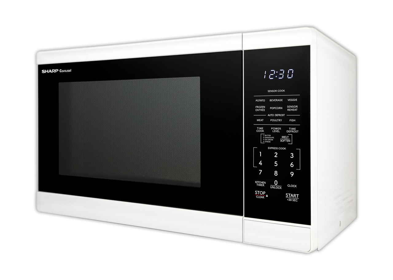 1.4 cu. ft. White Carousel Countertop Microwave Oven (SMC1461KW) drama angle