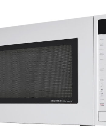 Sharp 1.5 cu. ft. 900W White Countertop Microwave Oven (SMC1585KW) drama angle