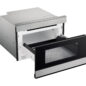 24 in. Sharp Stainless Steel Smart Microwave Drawer Oven (SMD2489ES) right angle open
