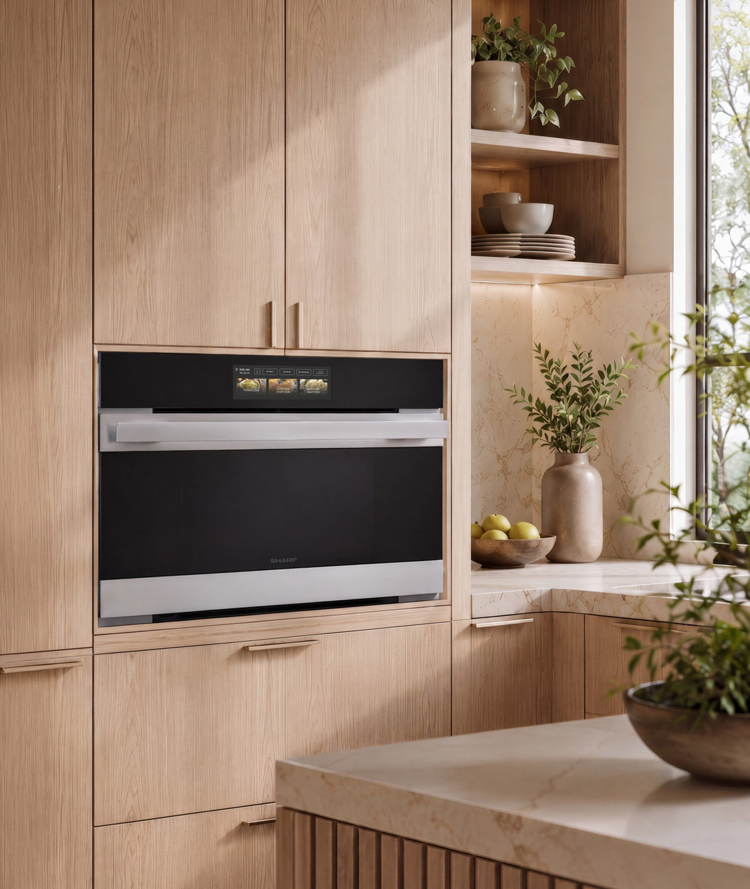 Sharp Celerity™ High-Speed Oven (SWA3099MS) Lifestyle image in premium kitchen