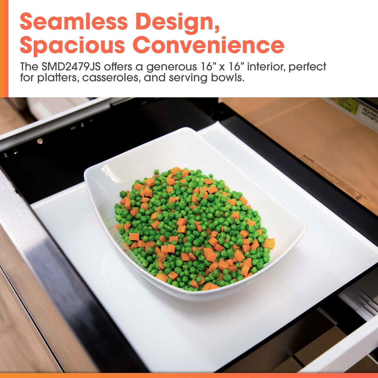 24 in. Smart Microwave Drawer Oven (SMD2479JS) Interior Space Infographic