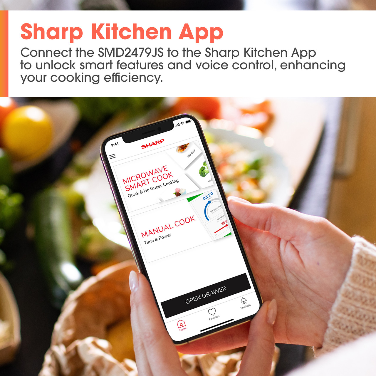 24 in. Smart Microwave Drawer Oven (SMD2479JS) Smart Kitchen App Infographic