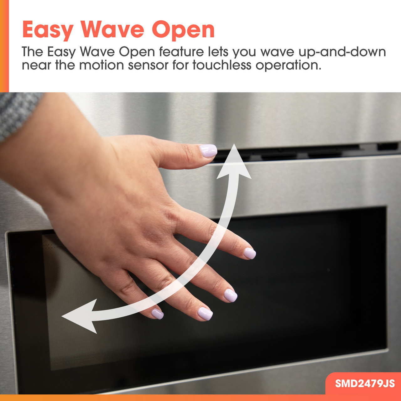 24 in. Smart Microwave Drawer Oven (SMD2479JS) Easy Wave Infographic
