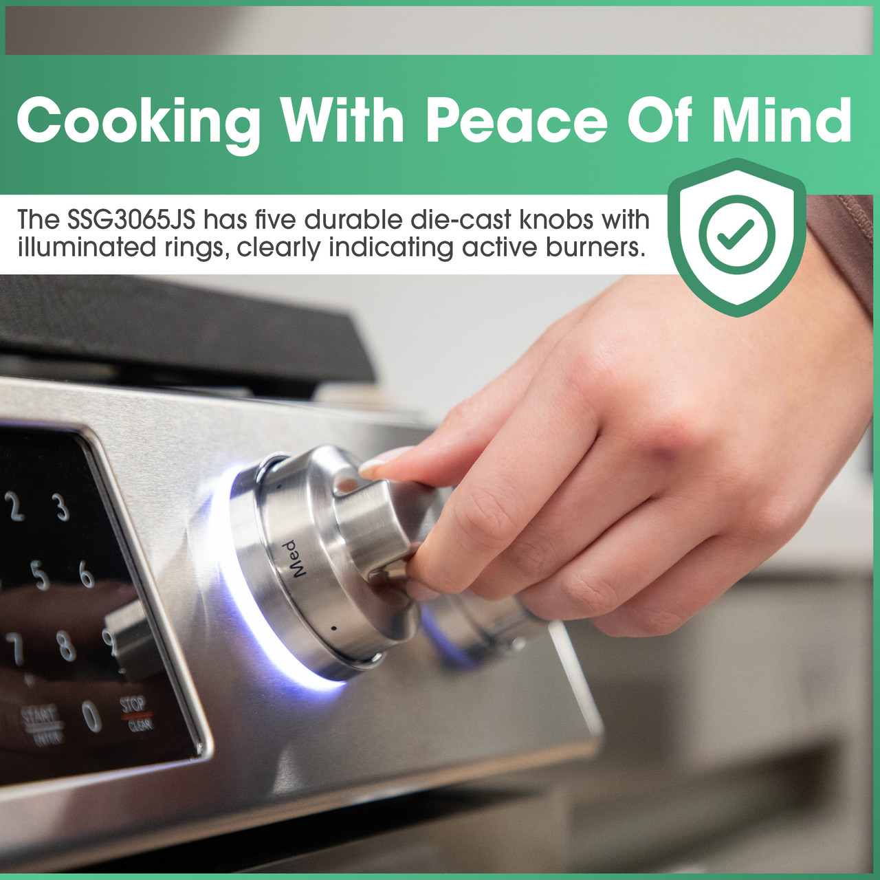 Slide-In Range with Air Fry (SSG3065JS) Illuminated Knobs