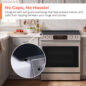 SSR3076SNS 6.3 cu. ft. Slide-in Electric Range Overhangs Infographic