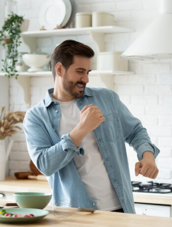 man cooking in a kitchen